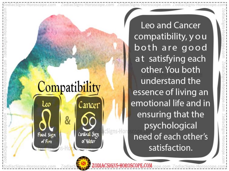Compatibilidade amorosa de Leão e Câncer