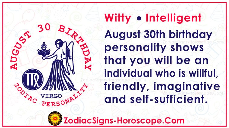 30. august Zodiac Bursdag Horoskop Personlighet