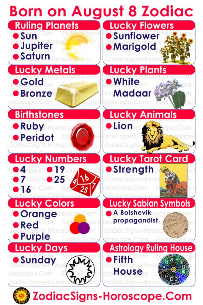 August 8 Zodiac (Leo) Horoscope Birthday Personality and Lucky Things ZSH