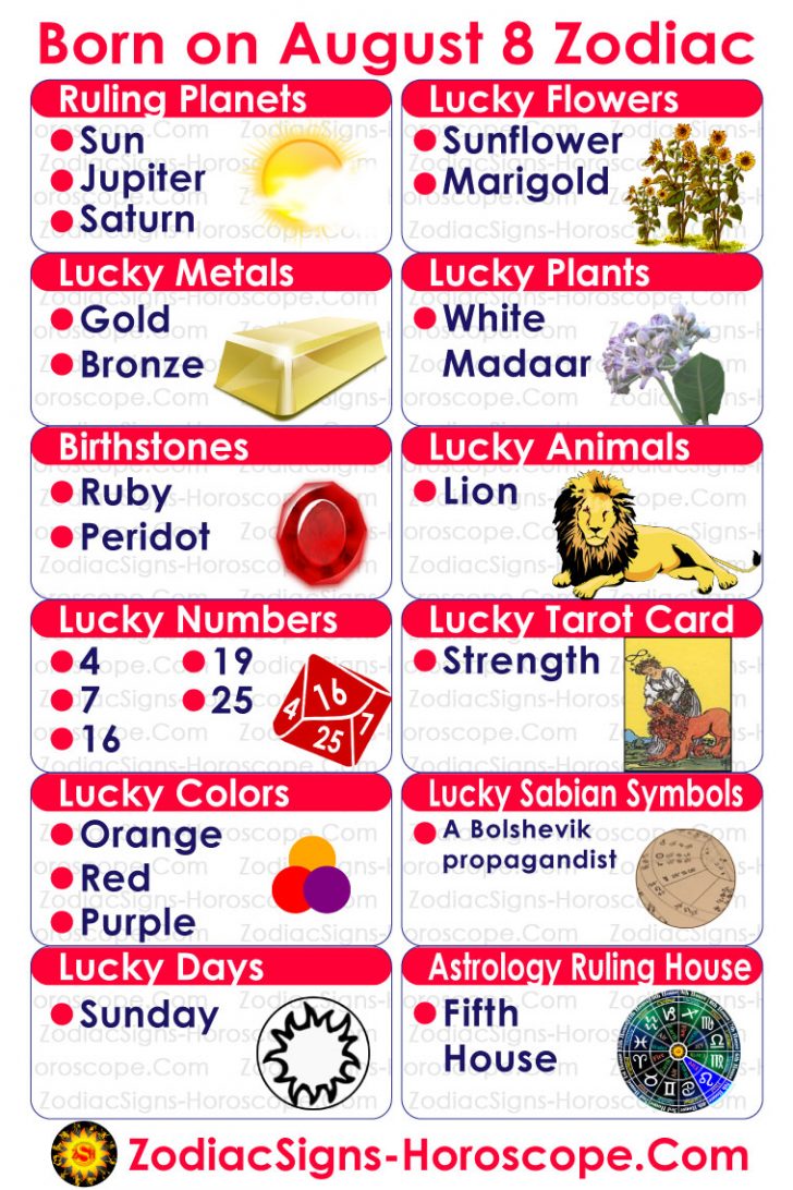 August 8 Zodiac (Leo) Horoscope Birthday Personality and Lucky Things | ZSH