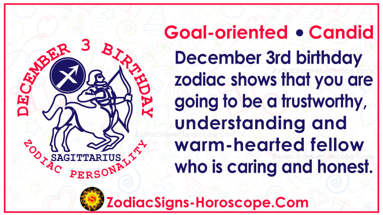 December 3 Zodiac (Sagittarius) Horoscope Birthday Personality and