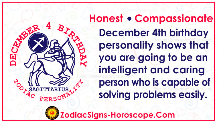 December 4 Zodiac (Sagittarius) Horoscope Birthday Personality and