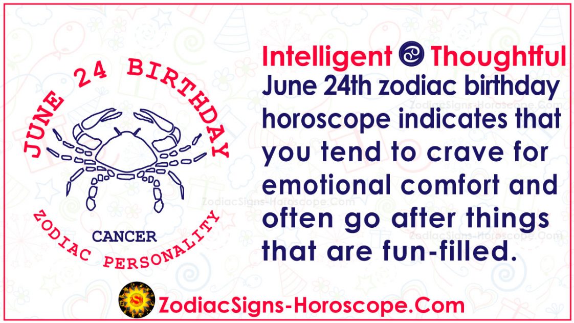 June 24 Zodiac (Cancer) Horoscope Birthday Personality and Lucky Things