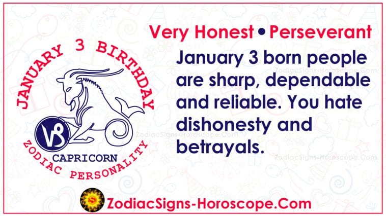 Horoskop za rođendan 3. januara Ličnost