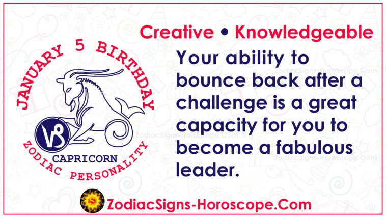 Personalidade do horóscopo do aniversário do zodíaco 5 de janeiro