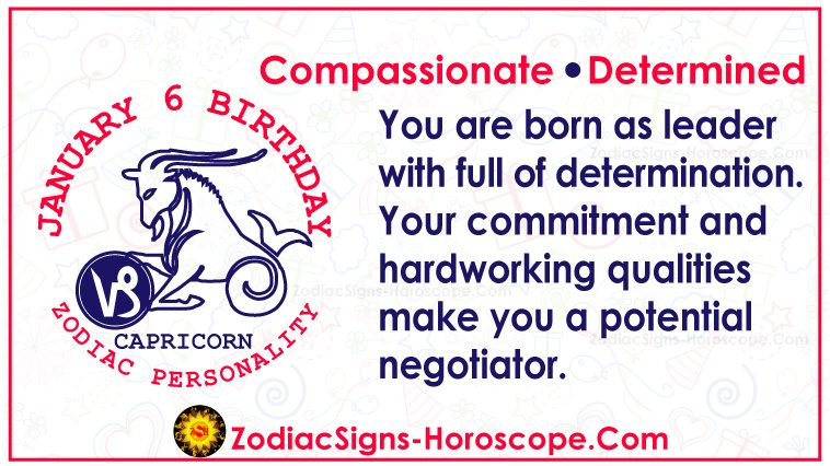 Personalidade do horóscopo do aniversário do zodíaco 6 de janeiro