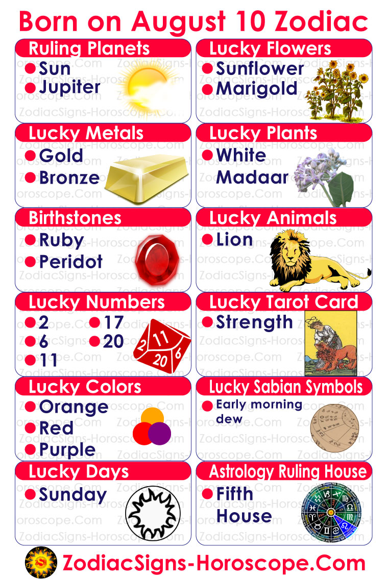August 10 Zodiac (Leo) Horoscope Birthday Personality and Lucky Things