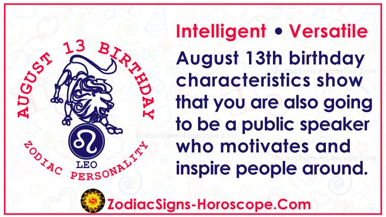 Personalitat de l'horòscop de l'aniversari del zodíac del 13 d'agost