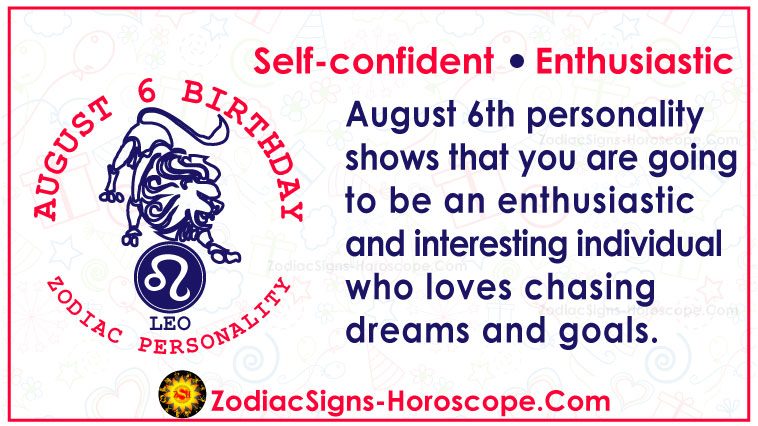Rugpjūčio 6-osios Zodiako gimtadienio horoskopo asmenybė