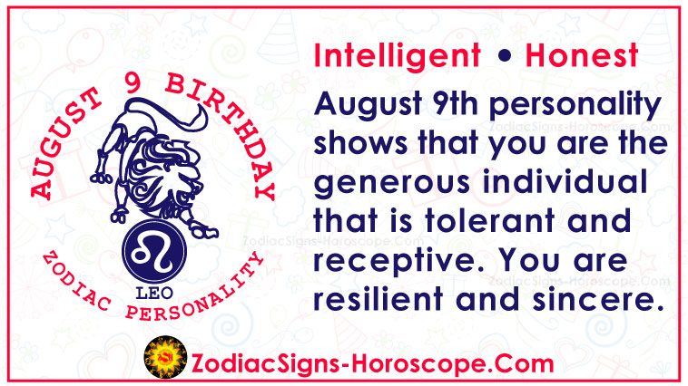 August 9 Zodiac Full Horoscope Birthday Personality Zsh