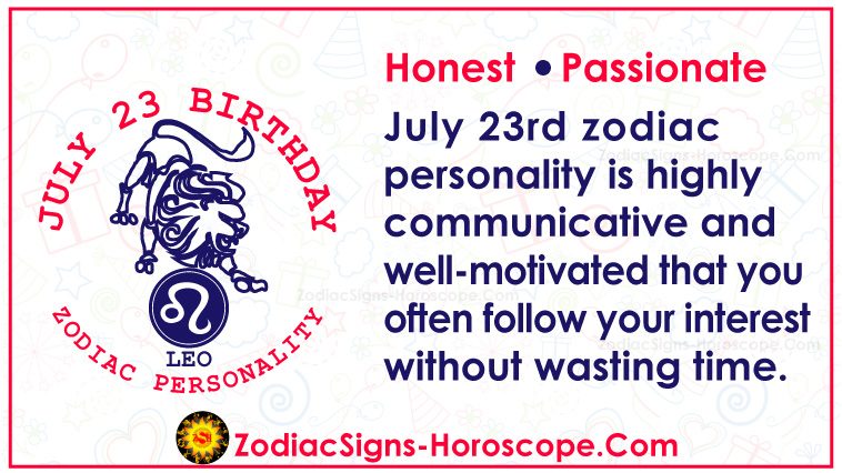 23. heinäkuuta Horoskooppipersoonallisuus Zodiac Syntymäpäivä