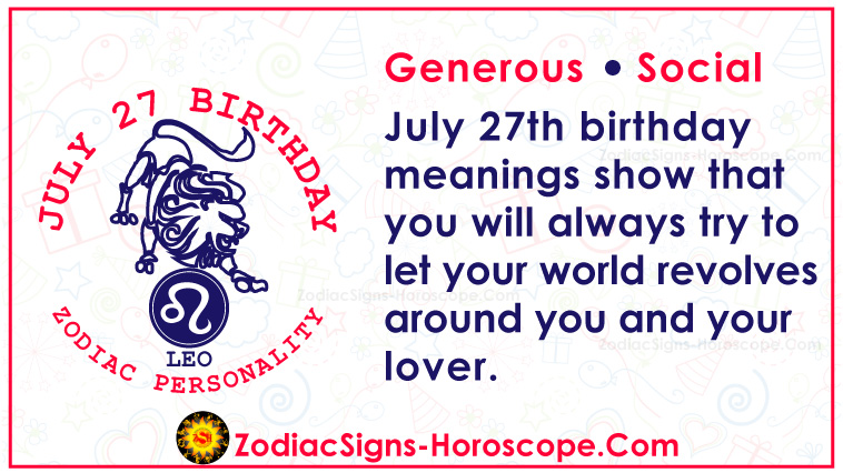 July 27 Zodiac – Full Horoscope Birthday Personality | ZSH