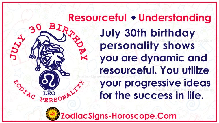 30 de julio Zodiac Cumpleaños Horóscopo Personalidad