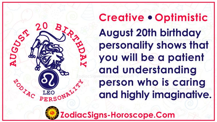 Personalitat de l'horòscop de l'aniversari del zodíac del 20 d'agost