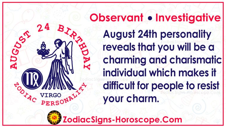 Personalitat de l'horòscop de l'aniversari del zodíac del 24 d'agost