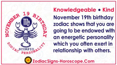 November 19 Zodiac (Scorpio) Horoscope Birthday Personality and Lucky