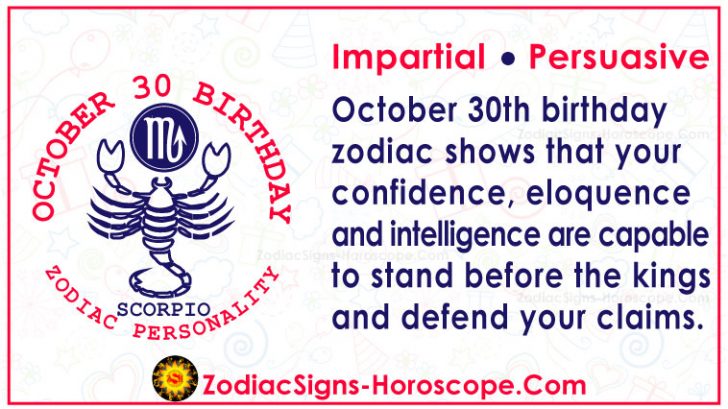 October 30 Zodiac (Scorpio) Horoscope Birthday Personality and Lucky Things