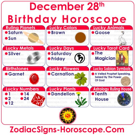 December 28 Zodiac – Full Horoscope Birthday Personality | ZSH