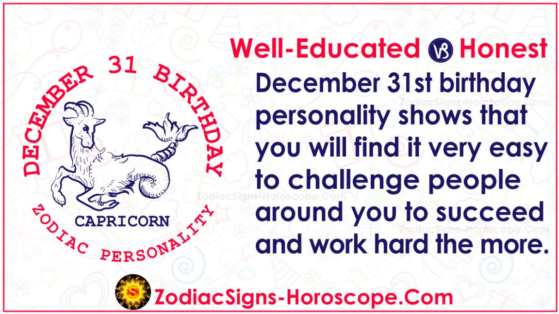 December 31 Zodiac (Capricorn) Horoscope Birthday Personality and Lucky