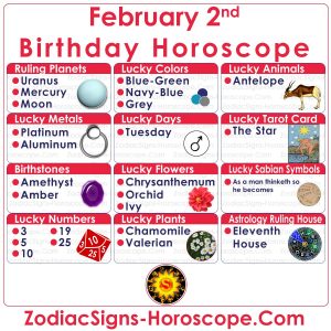 February 2 Zodiac (Aquarius) Horoscope Birthday Personality and Lucky