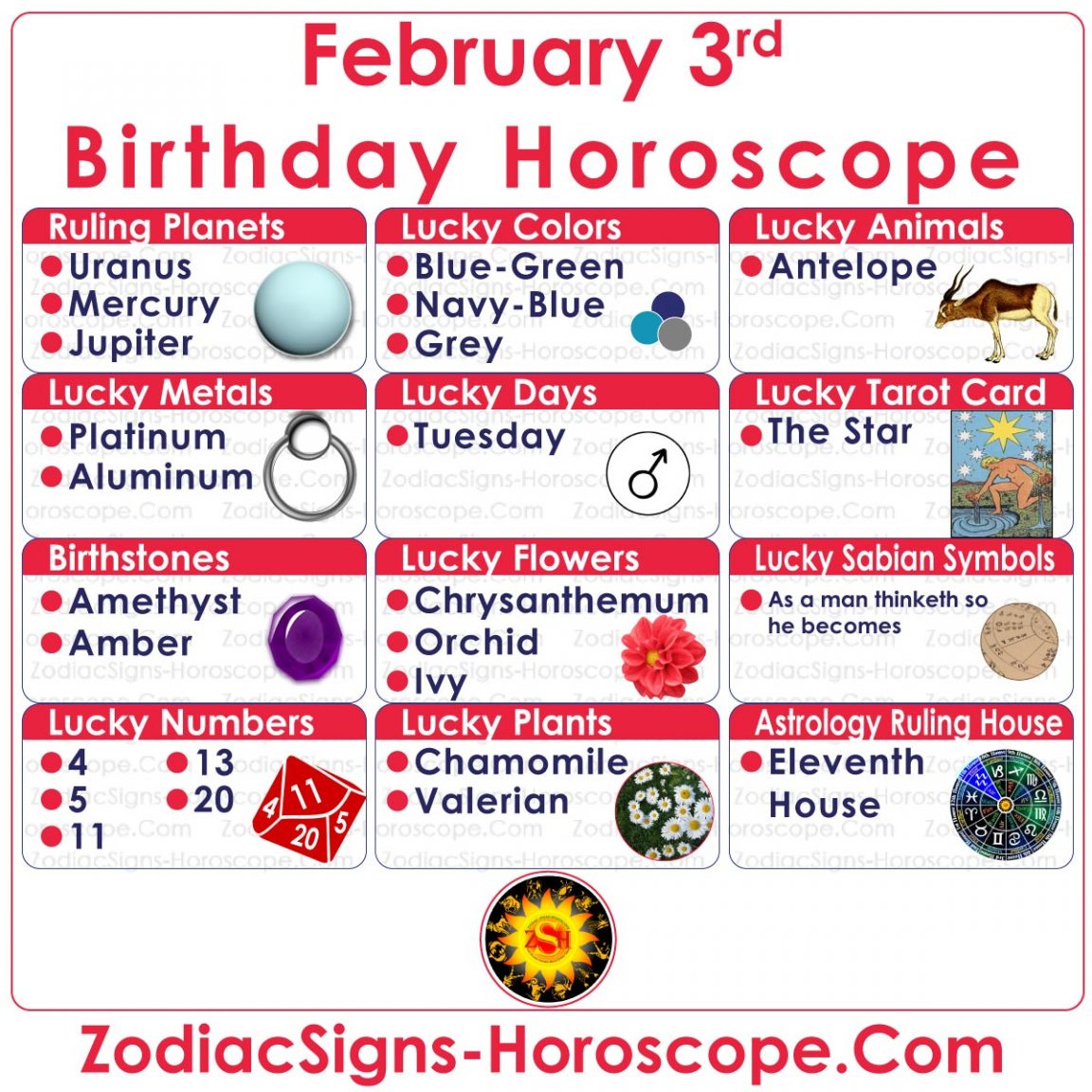 February 3 Zodiac (Aquarius) Horoscope Birthday Personality and Lucky