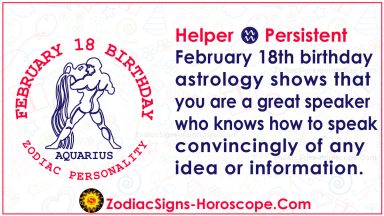 February 18 Zodiac (Aquarius) Horoscope Birthday Personality and Lucky