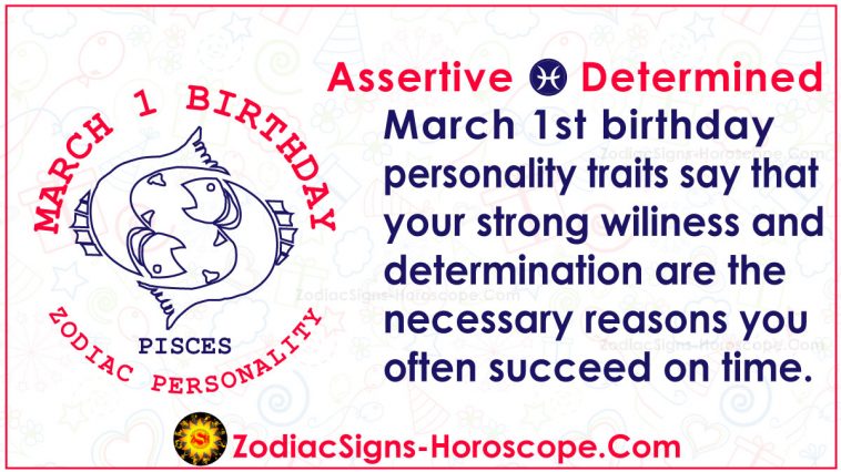 Personalidade de aniversário do horóscopo do 1 de março