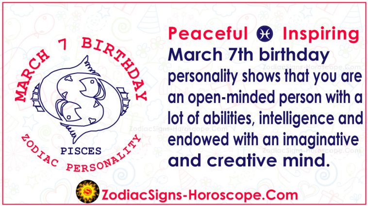 7 de marzo Horóscopo del zodiaco Cumpleaños Personalidad