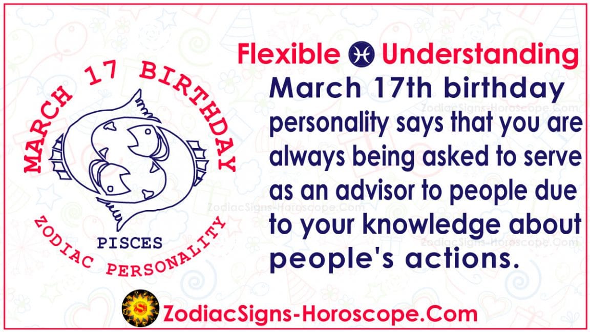 March 17 Zodiac Full Horoscope Birthday Personality ZSH
