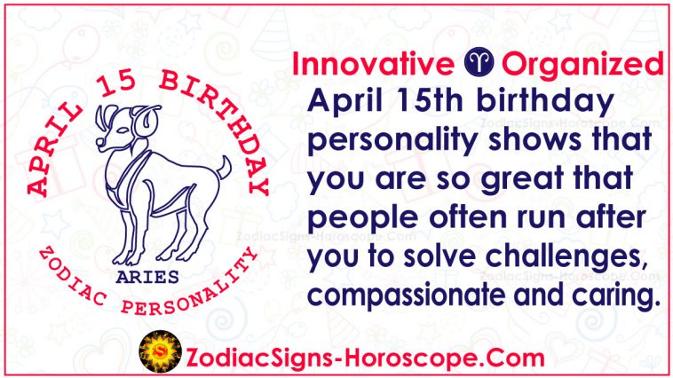15. april Stjernetegn Horoskop Fødselsdagspersonlighed