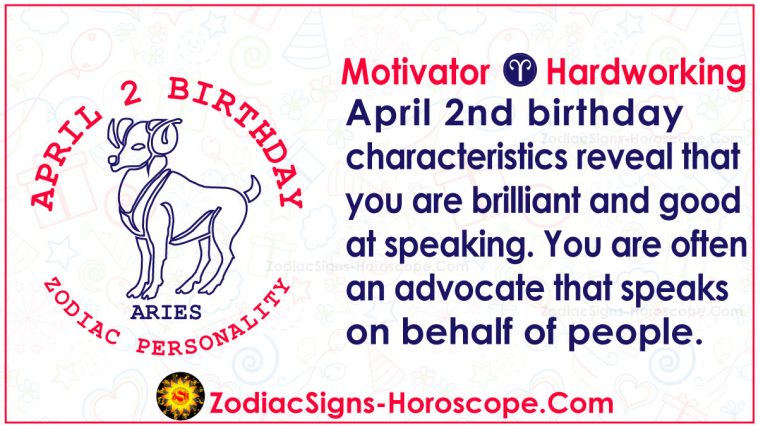 2. april Zodiac Horoskop Bursdagspersonlighet