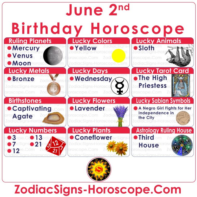 June 2 Zodiac (Gemini) Horoscope Birthday Personality and Lucky Things