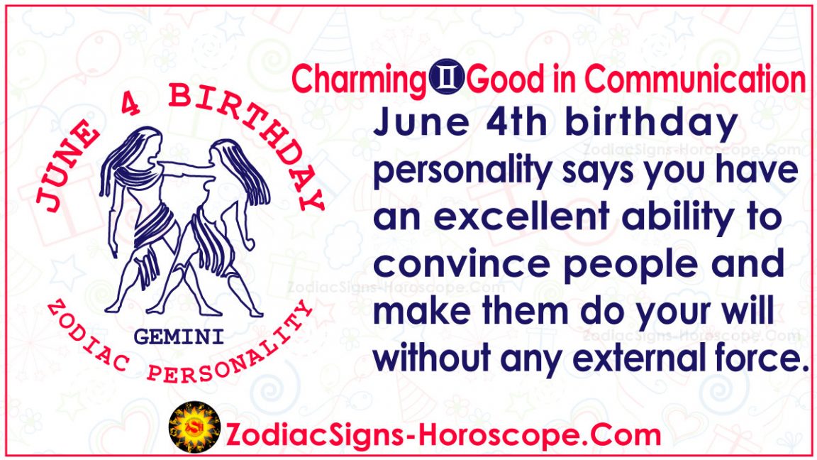 June 4 Zodiac (Gemini) Horoscope Birthday Personality and Lucky Things