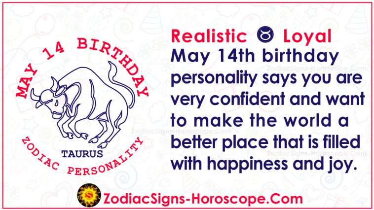 Personalidade de aniversário do horóscopo do zodíaco 14 de maio