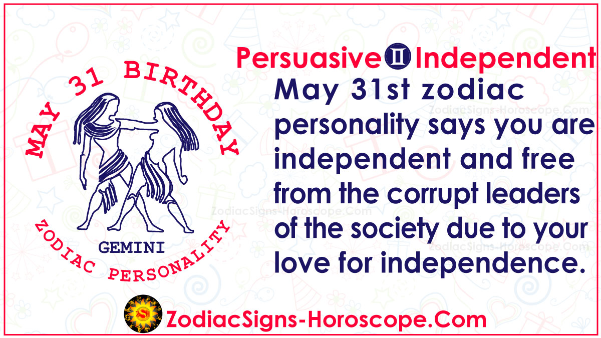 May 31 Zodiac (Gemini) Horoscope Birthday Personality and Lucky Things