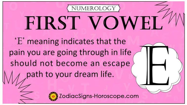 Numerology First Vowel E